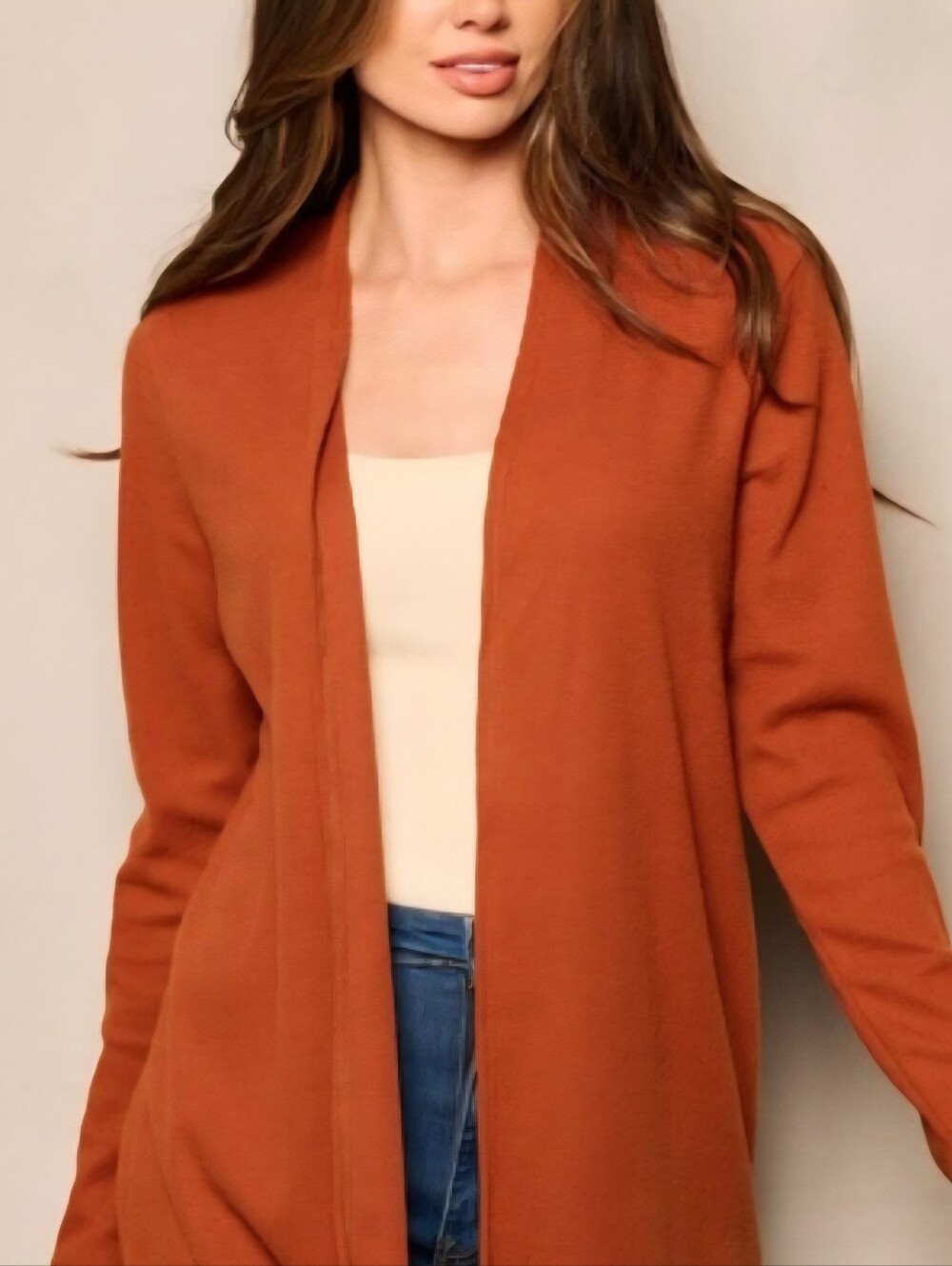 89th & Madison Women's Cardigan Warm Rust Orange Size XL New